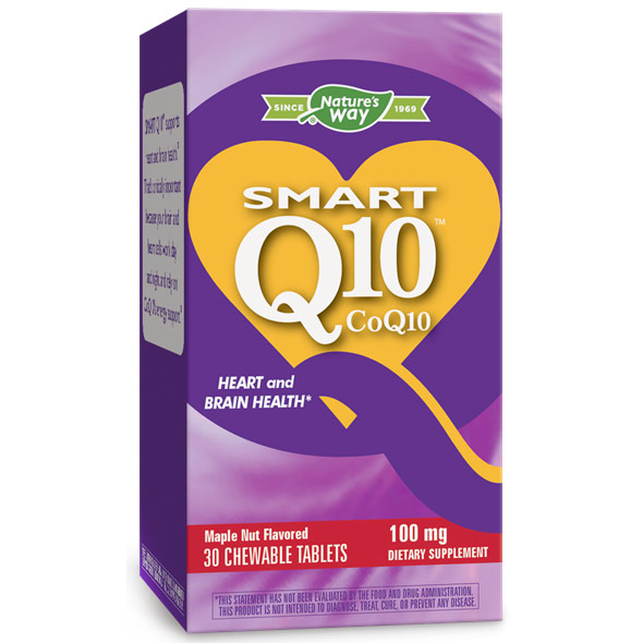 SMART Q10 CoQ10 100 mg, Maple Nut, 30 Chewable Tablets, Enzymatic Therapy