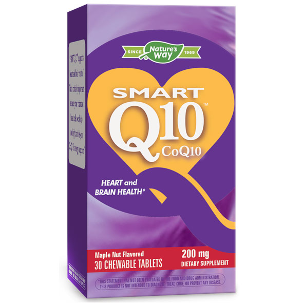 SMART Q10 CoQ10 200 mg, Maple Nut, 30 Chewable Tablets, Enzymatic Therapy