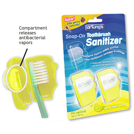 Snap-On Toothbrush Sanitizer, 2-Pack, Dr. Tungs