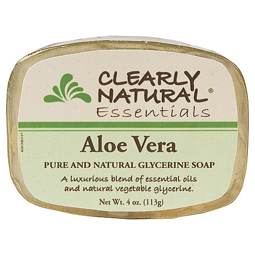 Glycerine Bar Soap - Aloe Vera, 4 oz, Clearly Natural Soaps