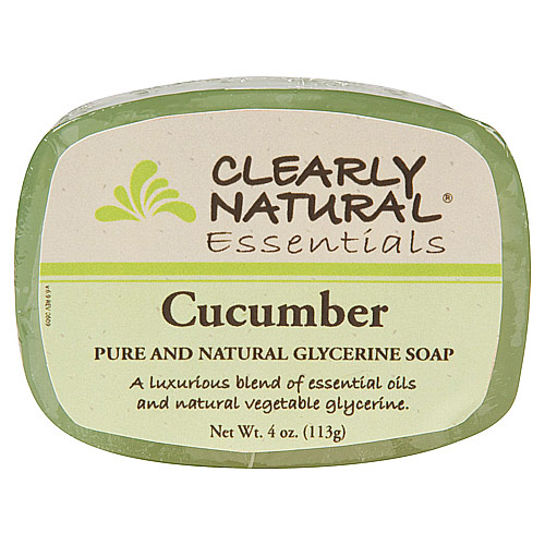Glycerine Bar Soap - Cucumber, 4 oz, Clearly Natural Soaps