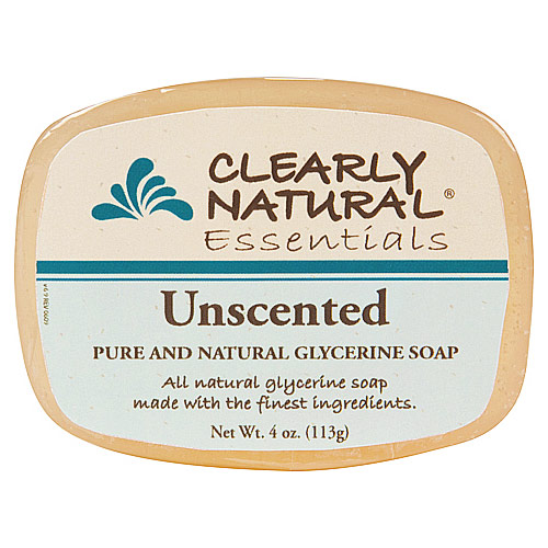 Glycerine Bar Soap - Unscented, 4 oz, Clearly Natural Soaps