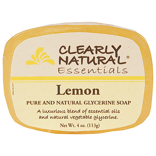 Glycerine Bar Soap - Lemon, 4 oz, Clearly Natural Soaps