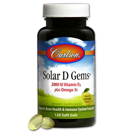 Solar D Gems 2000 IU, 120 Softgels, Carlson Labs