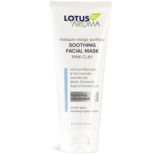 Soothing Facial Mask, Pink Clay Mask, 3.4 oz, Lotus Aroma