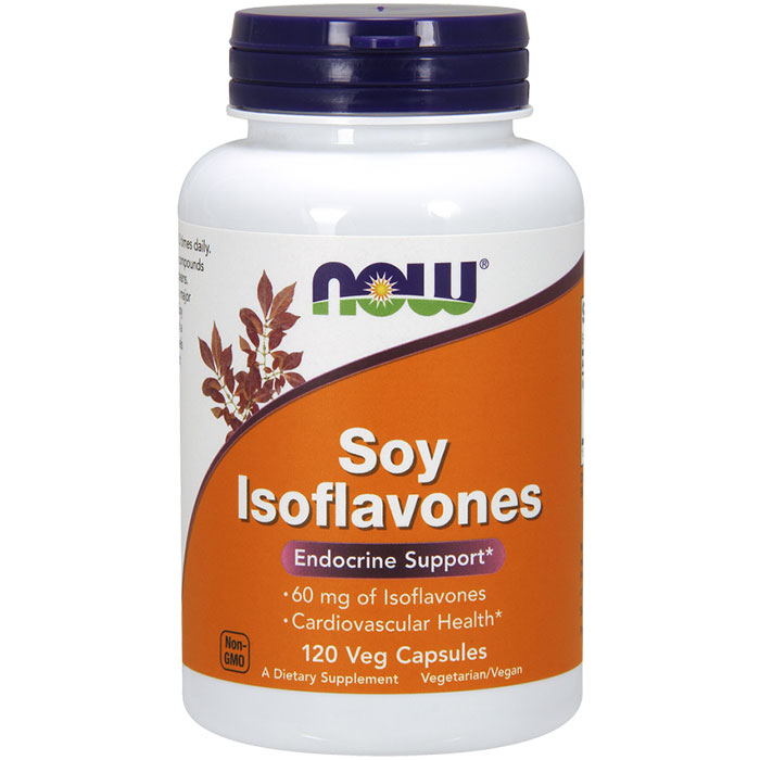 Soy Isoflavones 60 mg, Non-GMO, 120 Vegetarian Capsules, NOW Foods
