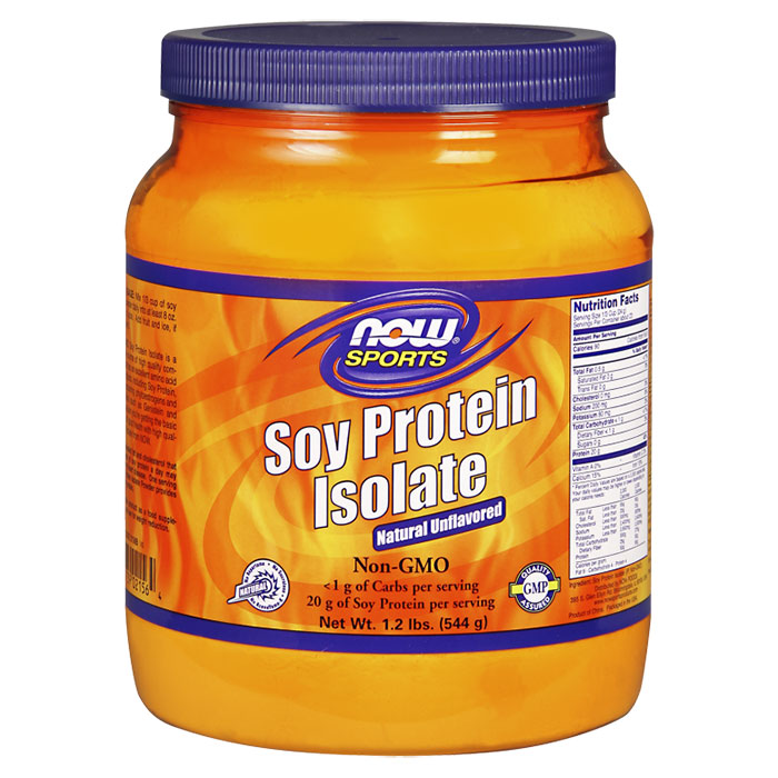 Soy Protein Isolate Powder, Non-GMO Unflavored, 1.2 lb, NOW Foods