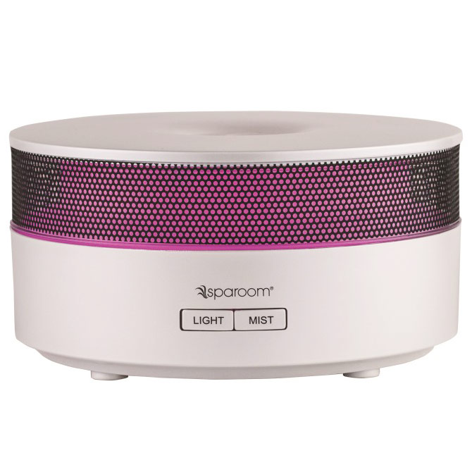 SpaRoom Aroma Mist Diffuser, Color Changing Ultrasonic Diffusing Mister, White