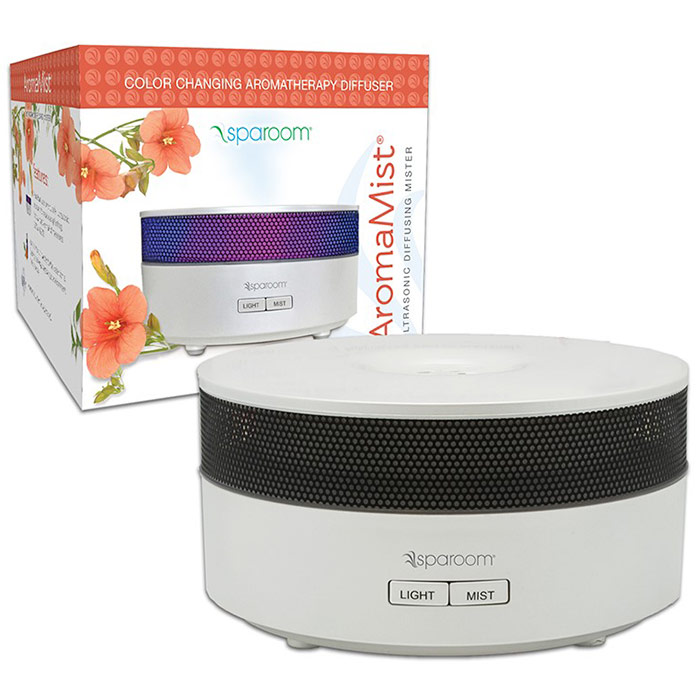 SpaRoom AromaMist, Color Changing Aromatherapy Ultrasonic Diffuser, Black, 1 ct