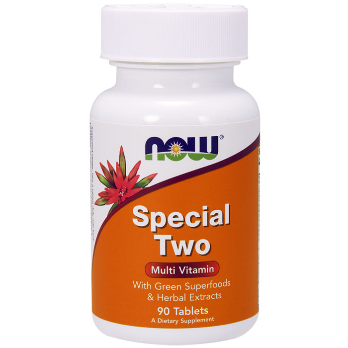 NOW Foods Special Two Multiple Vitamins with Green Superfoods 90 Tabs, NOW Foods