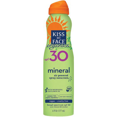 SPF 30 Mineral Air Powered Spray Sunscreen, 6 oz, Kiss My Face