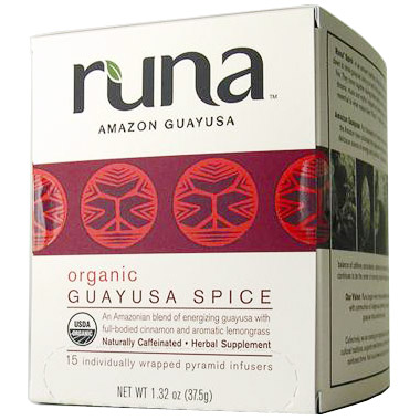 Runa Tea Organic Amazonian Guayusa Spice Tea, 16 Tea Bags x 6 Box, Runa Tea