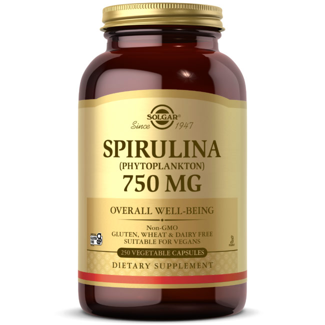 Spirulina 750 mg, 250 Tablets, Solgar