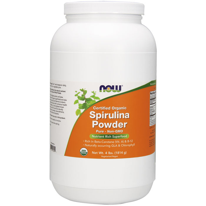 Organic Spirulina Powder, Value Size, 4 lb, NOW Foods