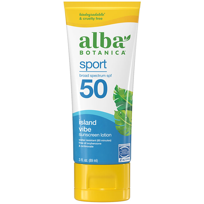 Sport Sunblock SPF 45, Natural Sunscreen, 4 oz, Alba Botanica
