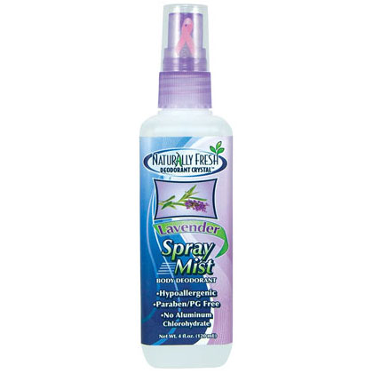 Body Deodorant Spray Mist, Lavender, 4 oz, Naturally Fresh Deodorant Crystal