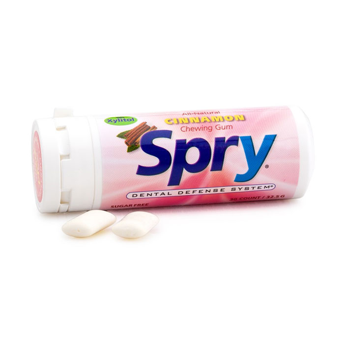 Spry Xylitol Chewing Gum - Cinnamon, 30 ct x 6 Tubes, Xlear (Xclear)