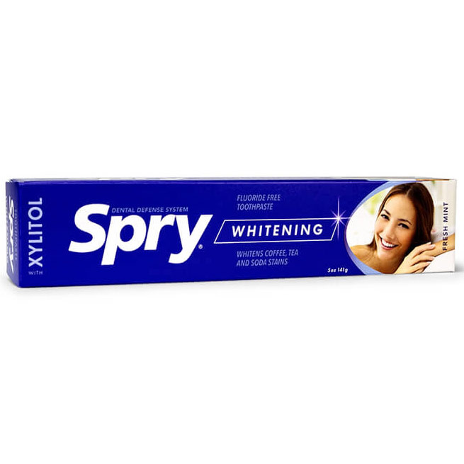Spry Fresh Mint Whitening Xylitol Toothpaste, Fluoride Free, 5 oz, Xlear