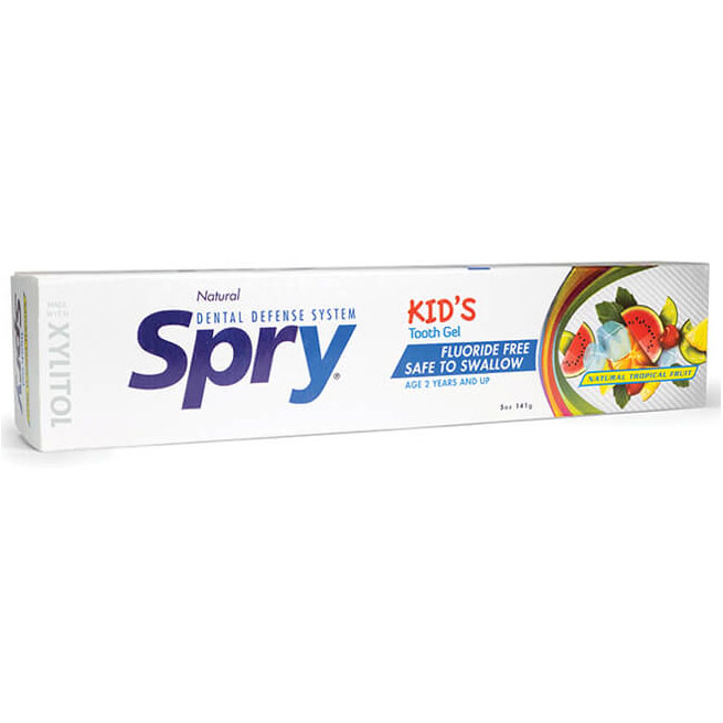 Spry Kids Xylitol Tooth Gel, Fluoride Free, Natural Tropical Fruit, 5 oz, Xlear