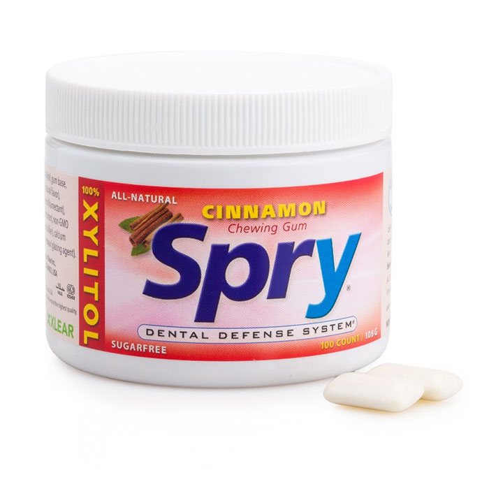 Spry Xylitol Chewing Gum - Cinnamon, 100 ct Jar, Xlear (Xclear)
