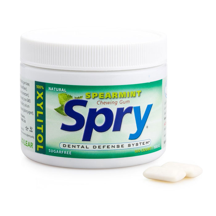 Spry Xylitol Chewing Gum - Spearmint, 100 ct Jar, Xlear (Xclear)