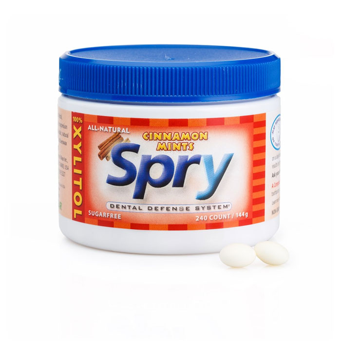 Spry Xylitol Mints - Cinnamon, Sugar Free, 240 ct Jar, Xlear (Xclear)