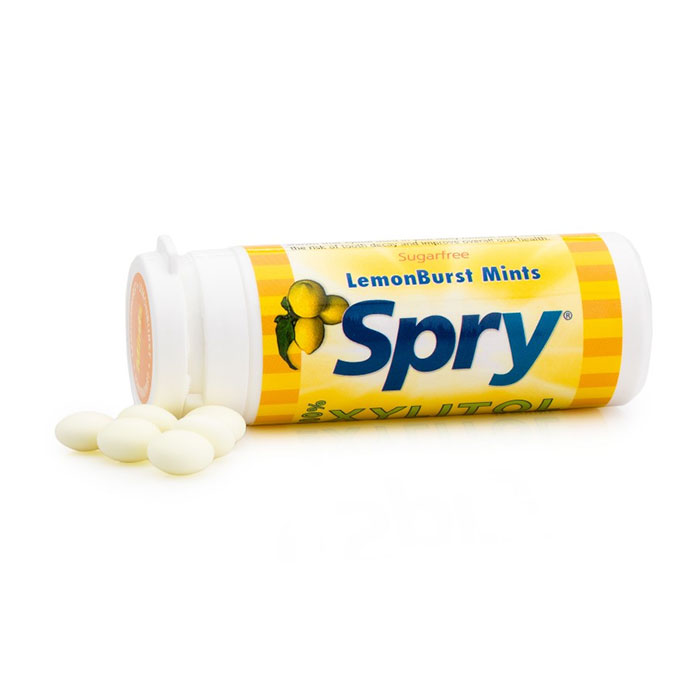 Spry Xylitol Mints - Lemon Blast, 45 ct x 6 Tubes, Xlear (Xclear)