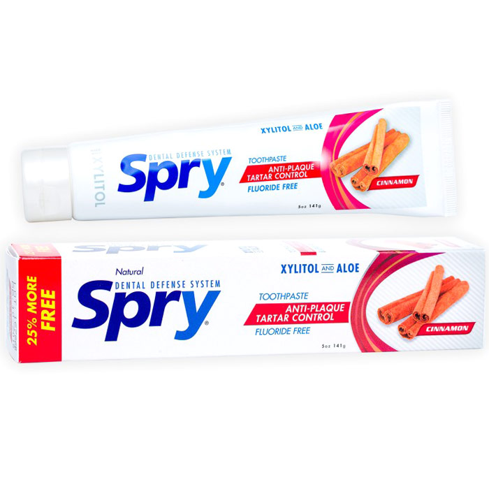Spry Xylitol Toothpaste - Cinnamon, Fluoride-Free, 5 oz, Xlear (Xclear)