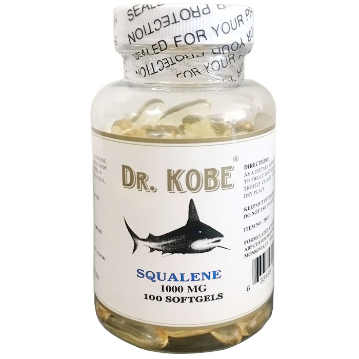 Squalene 1000 mg, from Deep Sea Shark Liver Oil, 100 Softgels, Dr. Kobe