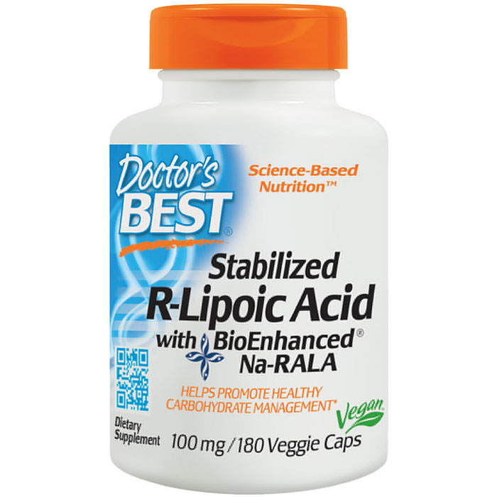 Stabilized R-Lipoic Acid 100 mg, Value Size, 180 Vegetarian Capsules, Doctors Best