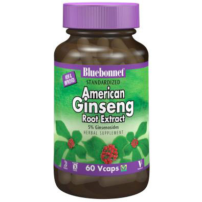 Standardized American Ginseng Root Extract, 60 Vcaps, Bluebonnet Nutrition