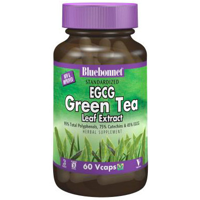 Standardized EGCG Green Tea Leaf Extract, 120 Vcaps, Bluebonnet Nutrition