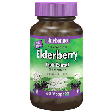 Standardized Elderberry Fruit Extract, 60 Vcaps, Bluebonnet Nutrition