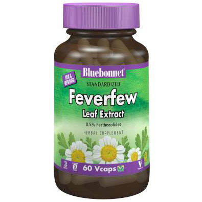 Standardized Feverfew Leaf Extract, 60 Vcaps, Bluebonnet Nutrition