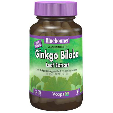 Standardized Ginkgo Biloba Leaf Extract, 30 Vcaps, Bluebonnet Nutrition