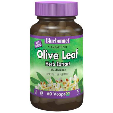 Standardized Olive Leaf Herb Extract, 120 Vcaps, Bluebonnet Nutrition