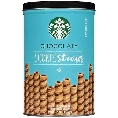 Starbucks Chocolaty Cookie Straws, Perfect Holiday Gift, 40 Count (18.3 oz)