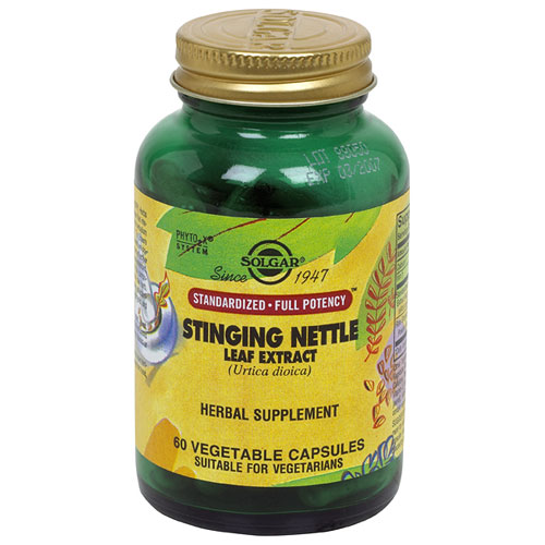 Stinging Nettle Leaf Extract - Standardized Full Potency, 60 Vegetable Capsules, Solgar