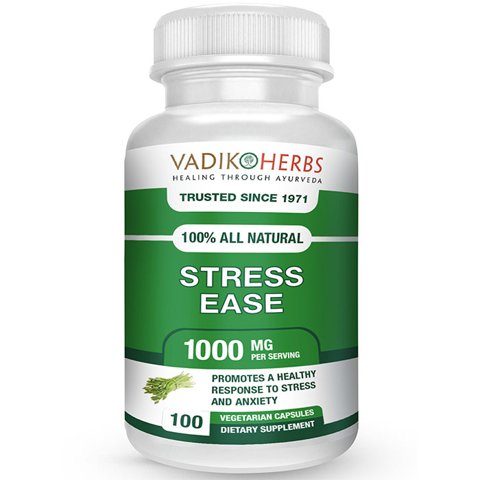 Stress Ease, 60 Capsules, Vadik Herbs (Bazaar of India)