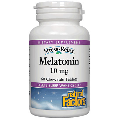 Stress-Relax Melatonin 10 mg, Peppermint Flavor, 60 Chewable Tablets,