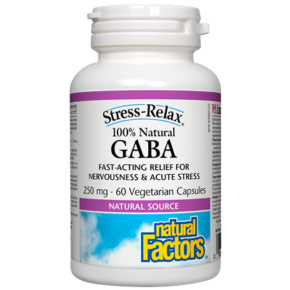 Stress-Relax Natural GABA 250 mg, 60 Vegetarian Capsules, Natural Factors