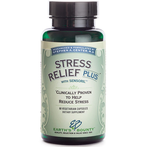 Stress Relief Plus with Sensoril, 60 Vegetarian Capsules, Earths Bounty