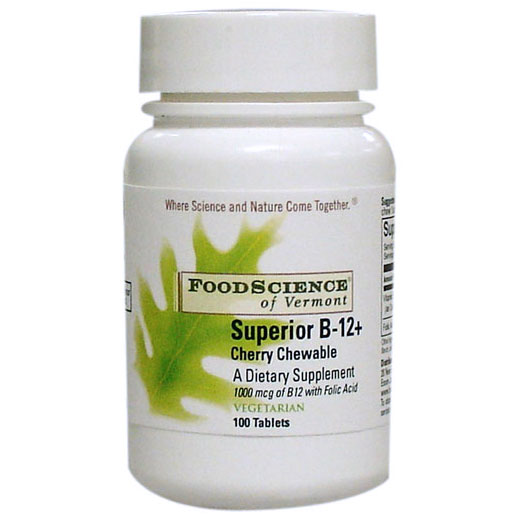 FoodScience Of Vermont Sublingual B12 Plus (Vitamin B-12) 100 tabs, FoodScience Of Vermont
