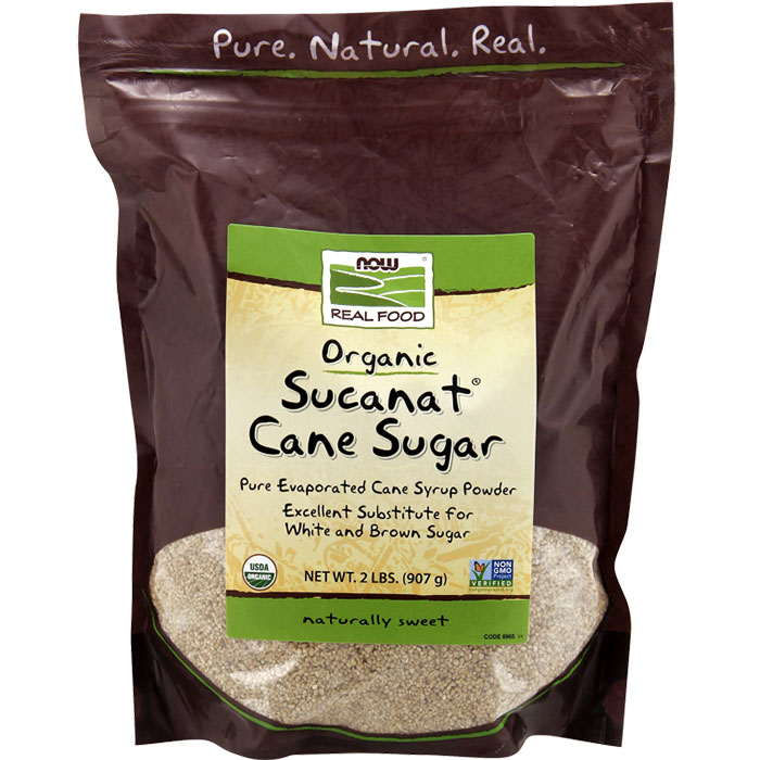 Sucanat Cane Sugar Organic Sweetener, 2 lb, NOW Foods