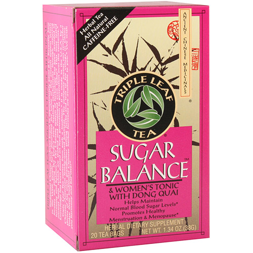 Sugar Balance & Womens Tonic Herbal Tea, 20 Tea Bags x 6 Box, Triple Leaf Tea