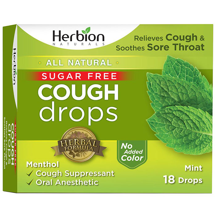 Sugar-Free Cough Drops - Mint, 18 Lozenges, Herbion