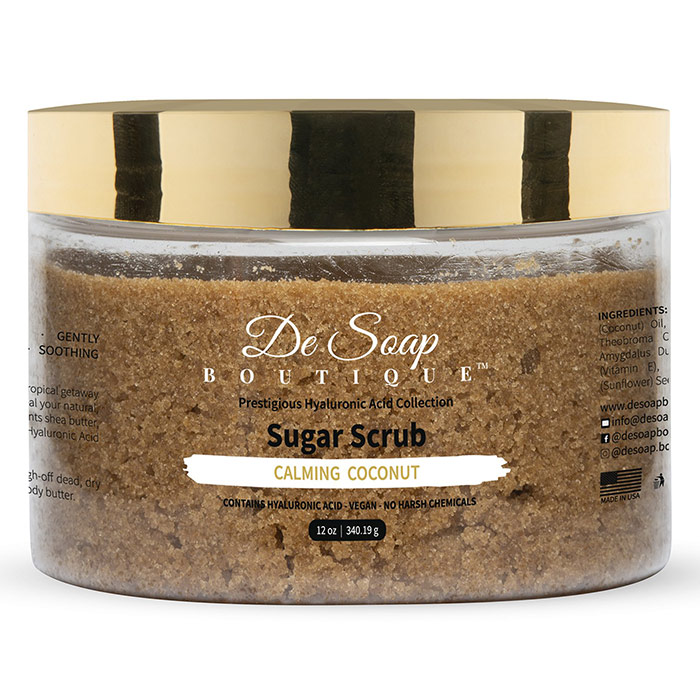 Sugar Scrub - Calming Coconut, 12 oz (340.19 g), De Soap Boutique