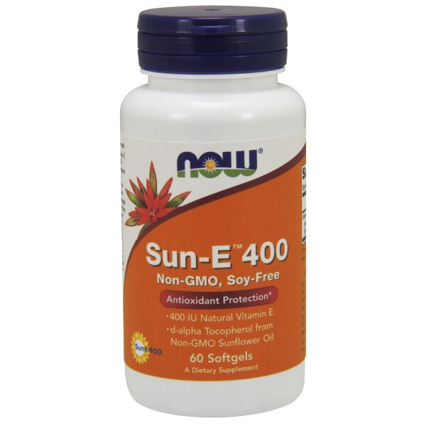 Sun-E 400, Natural Vitamin E, 60 Softgels, NOW Foods