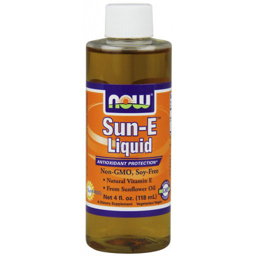 Sun-E Liquid, Natural Vitamin E from Sunflower Oil, 4 oz, NOW Foods