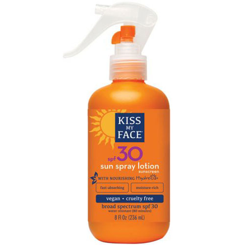 Sun Spray Lotion SPF 30 Fragrance-Free Sunscreen, 8 oz, Kiss My Face